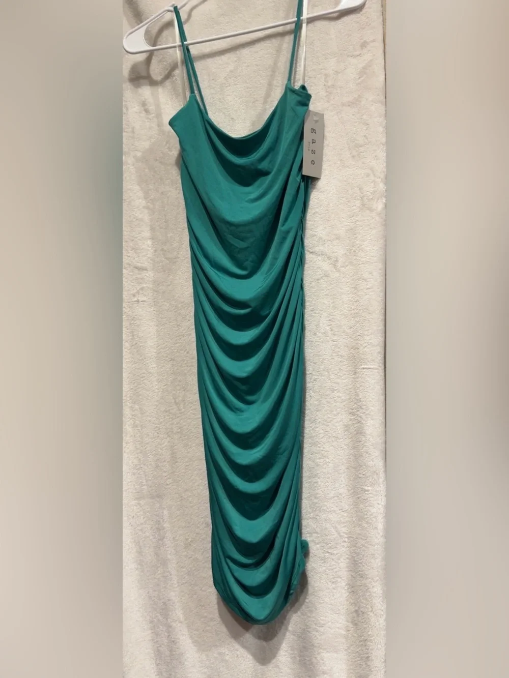 Abercrombie & Fitch Teal Cowl-Front Maxi Dress